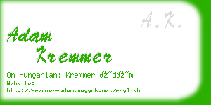 adam kremmer business card